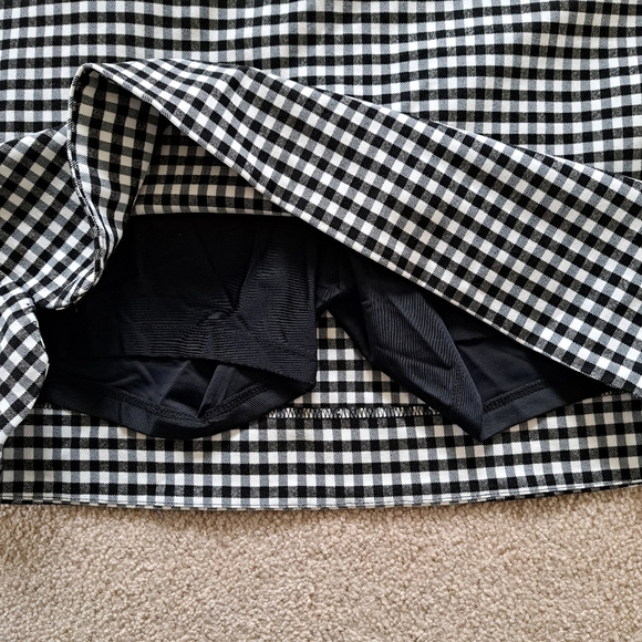 ❤S.C.& Co. Pull On Skort Black And White Gingham Print Stretch Skirt Women's NWT - Picture 10 of 12